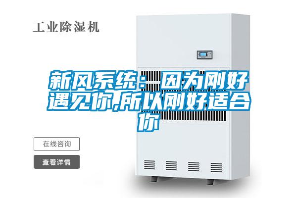 新風(fēng)系統：因為剛好遇見(jiàn)你,所以剛好適合你