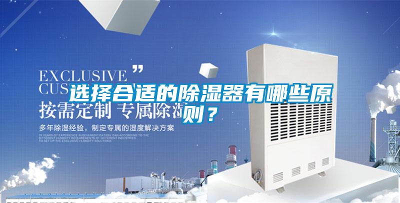 選擇合適的除濕器有哪些原則？