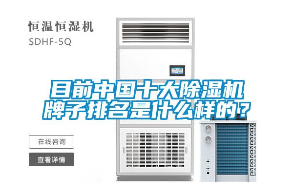 目前中國十大除濕機牌子排名是什么樣的？