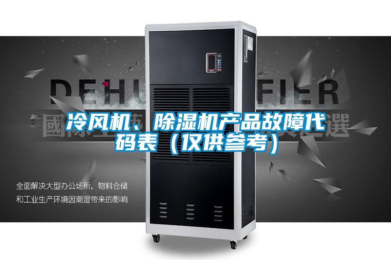 冷風(fēng)機、除濕機產(chǎn)品故障代碼表（僅供參考）