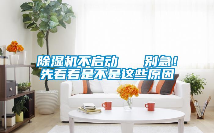 除濕機不啟動(dòng)   別急！先看看是不是這些原因