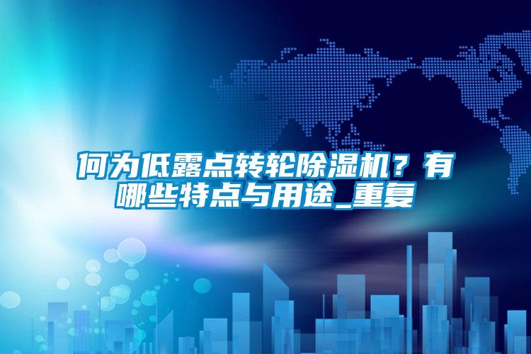 何為低露點(diǎn)轉輪除濕機？有哪些特點(diǎn)與用途_重復