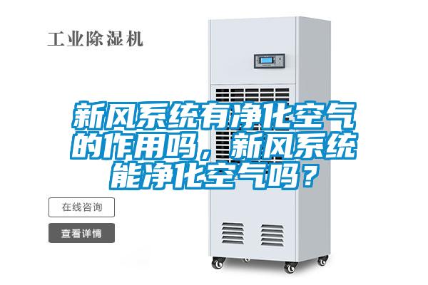 新風(fēng)系統有凈化空氣的作用嗎，新風(fēng)系統能凈化空氣嗎？