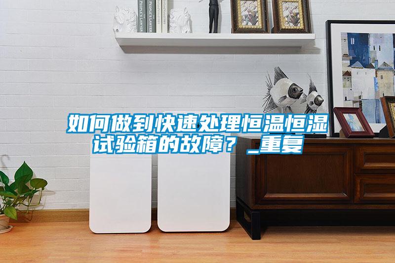 如何做到快速處理恒溫恒濕試驗箱的故障？_重復