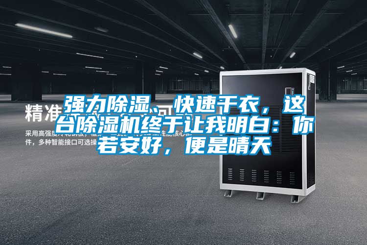 強力除濕、快速干衣，這臺除濕機終于讓我明白：你若安好，便是晴天